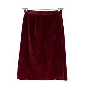 Vtg NINO-SAMT Velvet Wrap Skirt Women Lined Sz 46/L Red Elegant Party Glam 93-9